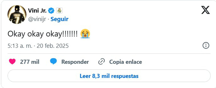 Vinicius Jr đáp trả thông điệp ‘đừng khóc’ của CĐV Man City - Ảnh 2.